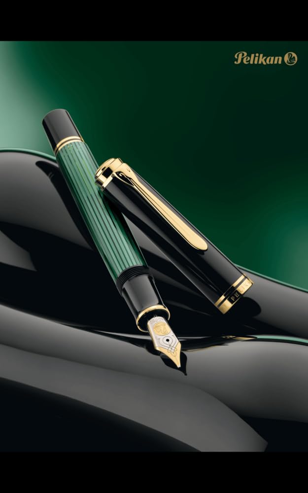 Pelikan Souveran Fountain Pen Broad Green Stripe M1000