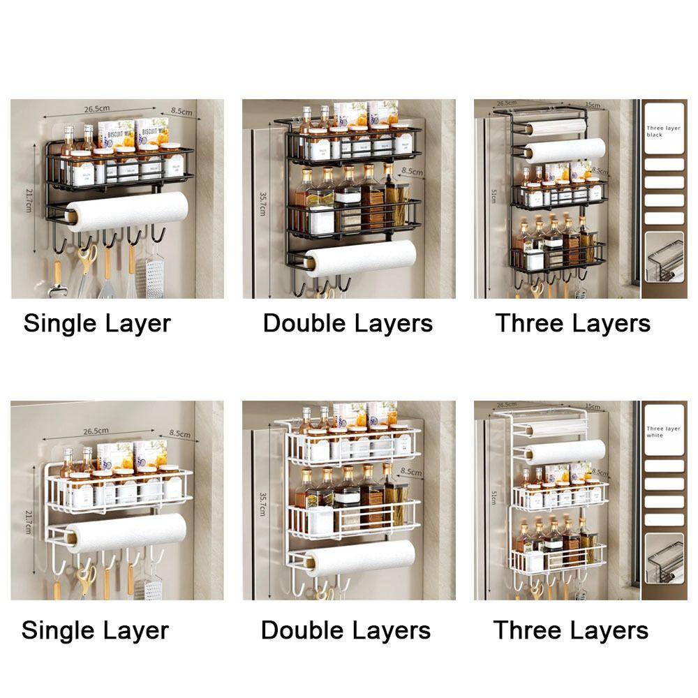 Стойка для хранения специй без отверстий, настенная, полка для холодильника, боковая полка для кухни