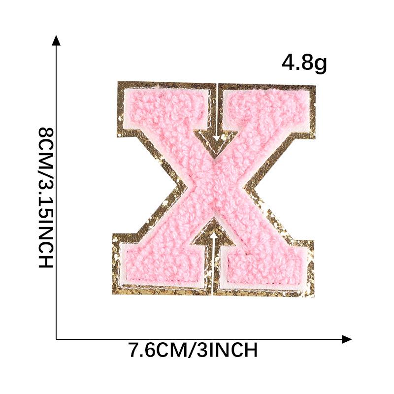 Вышивка Этикетка Полотенце Вышивка Цветная Английская Буква Нашивка Аксессуары для Одежды Золотая Кромка Наклейка Вышивка Шениль Вышивка Тканевая Наклейка
