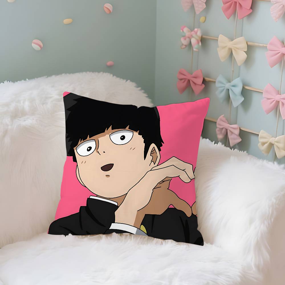 Anime MmOBPSYCHO Kawaii Throw Pillow Covers Pattern Cushion Cover Suitable For Sofa Bedroom Car Pillow Cover