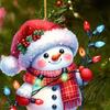 Snowman Christmas Tree Ornament Acrylic Cartoon Snowman Hanging Ornament for Car Rearview Mirror Window Christmas Tree Party Decor