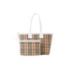 Burberry London Detachable Zipper Storage Bag Open Design Leather Canvas Tote Shopping Bag Handbag Small Women tote Beige White 80723311