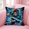 Demon Slayer Kimetsu No Yaiba Anime Pillow Case Anti-Dustmite Pillowcase Invisible Zipper Silky Short Plush Sofa Cushion Cover