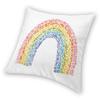 Floral Arch Rainbow Square Pillowcase Polyester Linen Velvet Printed Zip Decorative Throw Pillow Case Car Cushion Cover