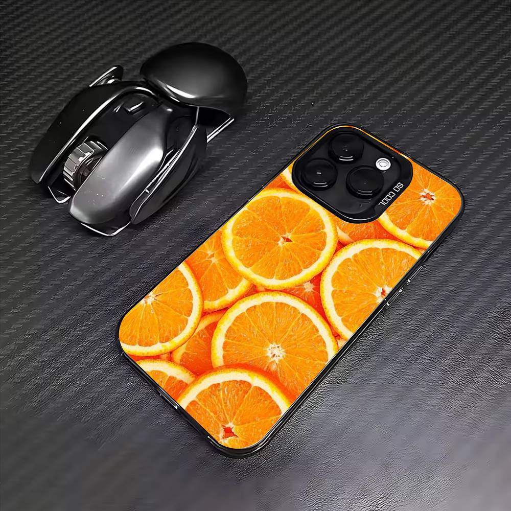 Чехол для телефона с рисунком из свежих фруктов и овощей Для iPhone17,16,15,14,13,12,11 Plus,Pro Max Цветной Посеребренный Внутренний Чехол