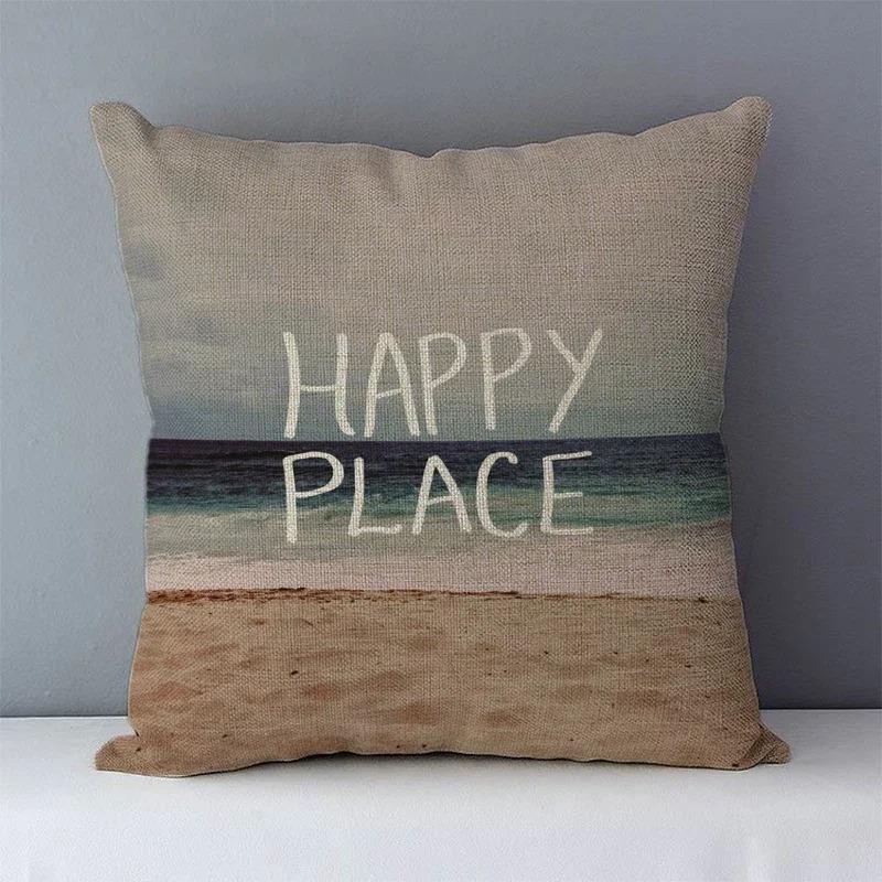 Vintage Nautical Patterns Double-Sided Printed Pillow Cover Short Plush Suitable Living Rooms Bedrooms Sofas Throw Cushion Cover