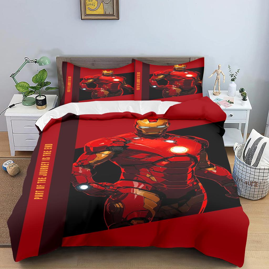 Постельное белье с принтом Железный Человек Куроми для детей, размер King Size, роскошный пододеяльник, 100% полиэстер, 3 предмета, рождественские подарки, домашний декор