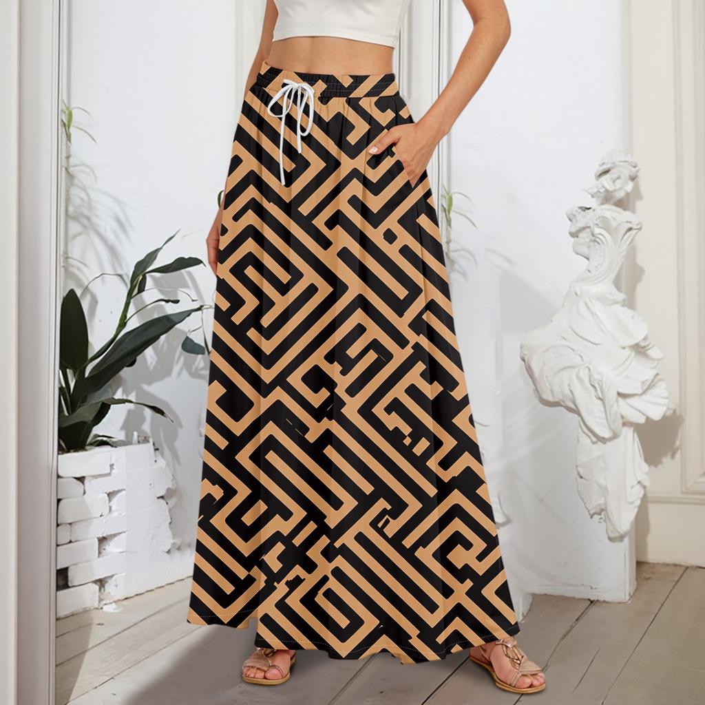 Женские струящиеся расклешенные юбки-макси с оборками и эластичным поясом, элегантные многослойные длинные юбки в стиле бохо