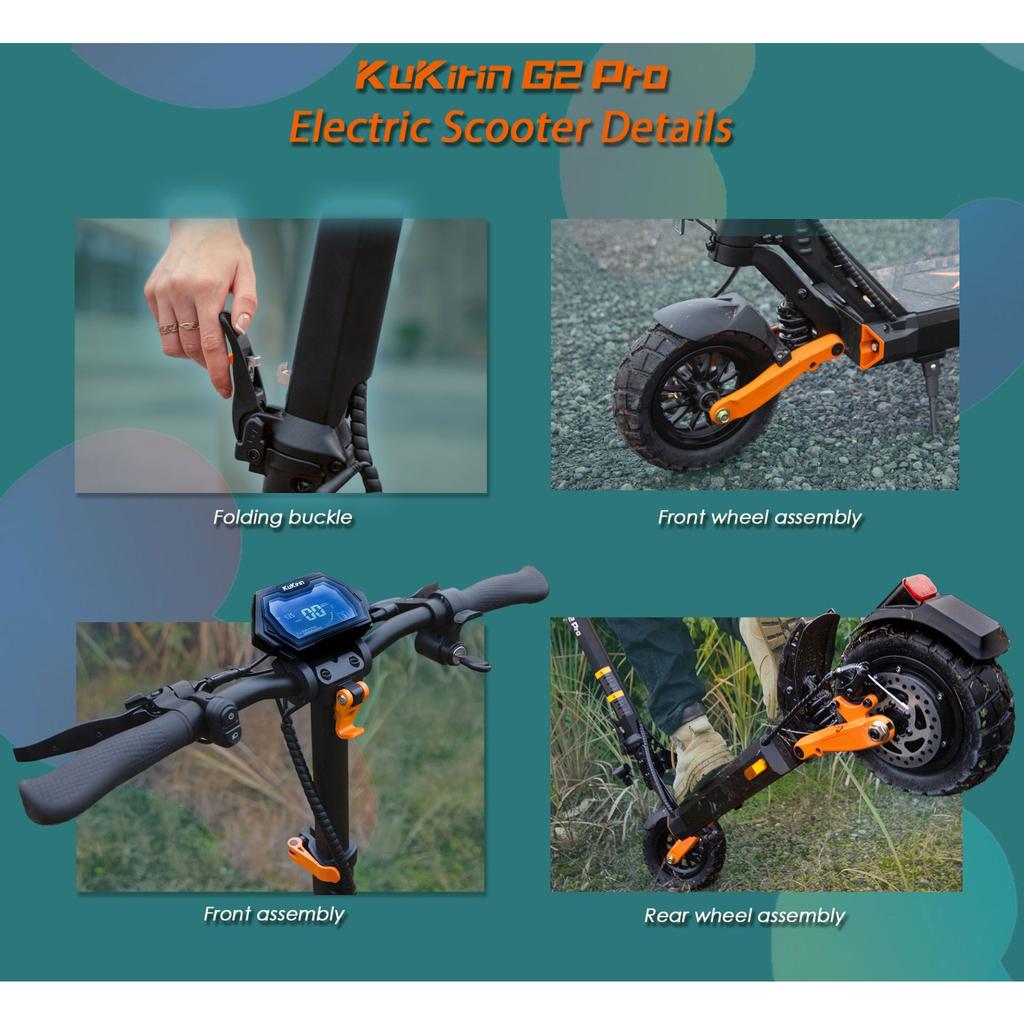 Электросамокат KuKirin G2 Pro VMP с сертификатом DGT, мотор 500 Вт, аккумулятор 48 В 15 Ач, бескамерные шины 9 дюймов, Электросамокаты