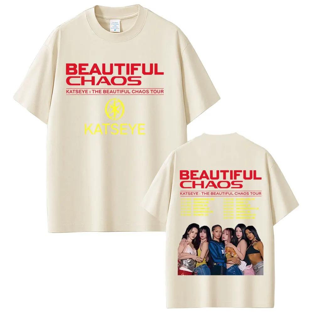 2026 Spring summer New Katseye Beautiful Chaos Tour Tshirt Men Women Hip Hop Fashion Tshirts Unisex Short Sleeve T Shirts