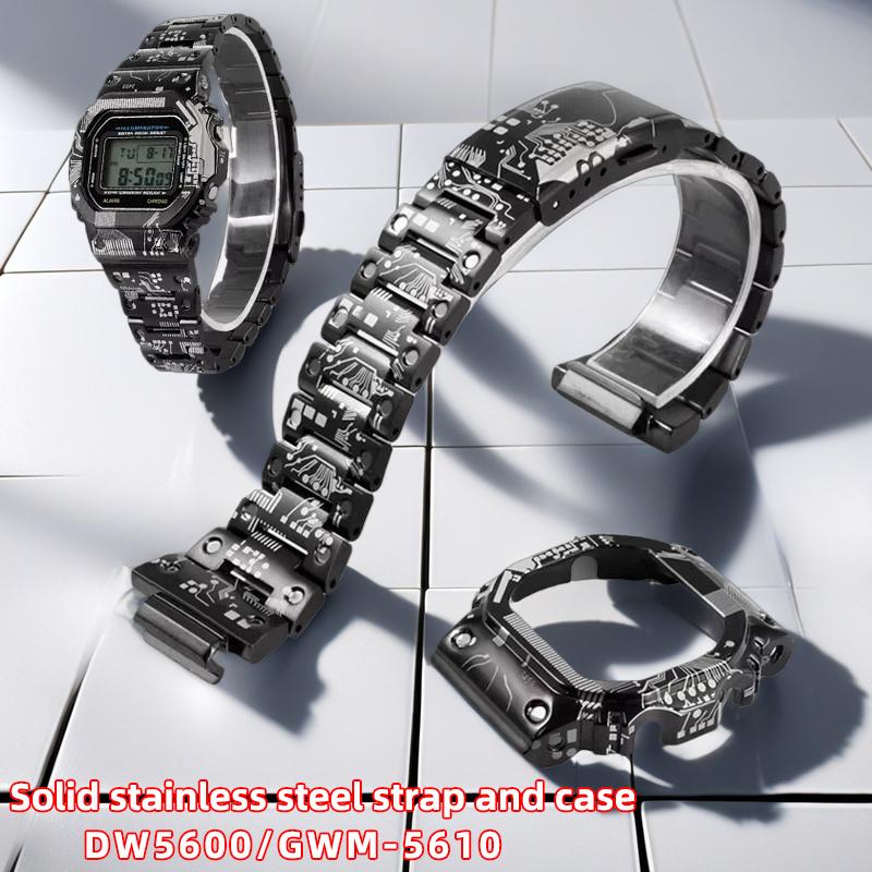 Нержавеющая сталь Точность Для Casio GMW-B5000/DW5600 модификация печатной платы аксессуары, маленький квадратный корпус GWM5610 браслет