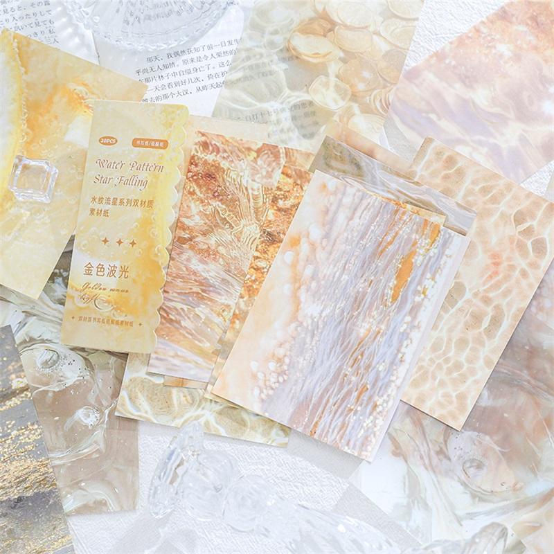 20 pcs INS Water pattern Diary Stationery supplies Journal Material Junk Journal Scrapbooking Aesthetic Decor Background Paper