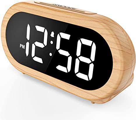 Home Decoration Small LED Alarm Clock Wooden Digital Desk Clock Reloj Simple Smart Digital Table Clock