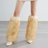 1 пара женских манжет для ботинок, плюшевые гетры из искусственного волчьего меха, для сценических выступлений, костюмы на Хэллоуин, Рождество, аксессуары для наряда
