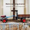 Vintage Alloy Tractor Model with Sound Light Movable Rear Carriage Die-cast Farm Truck Vehicle Toy Desktop Decoration Toddlers Boys Girls Birthday