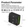 65 Вт 6 портов USB быстрое зарядное устройство EU/US/UK вилка Quick Charge 3.0 для iPhone 16 15 14 13 Xiaomi Samsung Redmi K60 мобильное зарядное устройство для путешествий