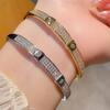 Starry Sky Wide Edition Copper Set Zircon Bracelet Gift Premium Couple Bracelet with Accessories