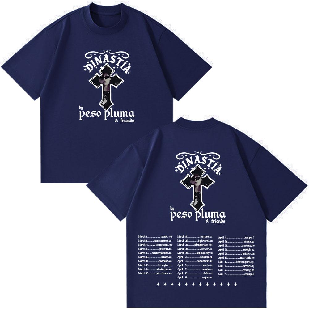 Peso Pluma Dinastia TOUR 2026 Print Tshirt Men Women Fashion Casual Tshirt Shortsleeved Cotton Hiphop Tshirts Streetwear