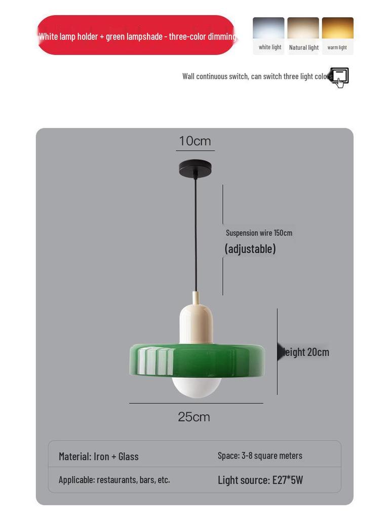 Northern Minimalist Cream Glass Pendant Light for Dining, Bedside, or Bar