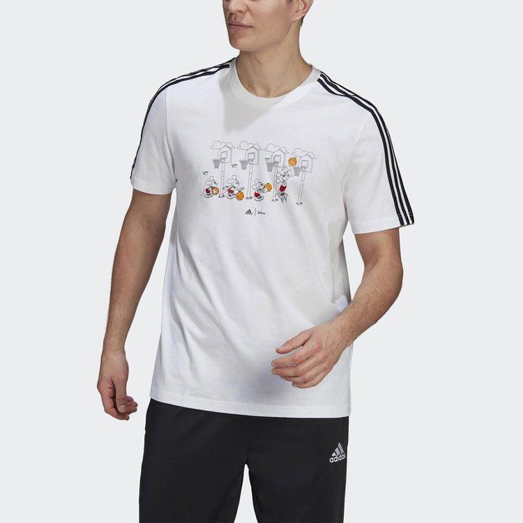 adidas X Футболки Disney Мужские Белые С Круглым Вырезом Умеренный Прямой Крой GL3086