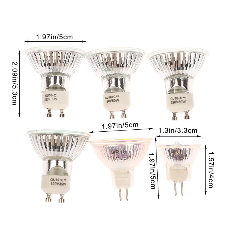 Gu10 Mr11 Mr16 Halogen Reflector Cup Light Thick Glass Halogen Tungsten Spotlight Lamp Cup 120V 220V 35W 50W Bubble