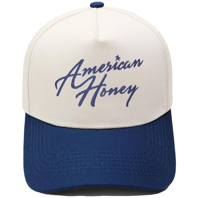 American Honey Fun Embroidery Truck Driver Hat Color Matching Men's and Women's Casual Shade Dad Hat