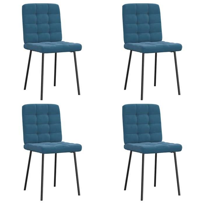 VidaXL Dining Chairs Set of 4 Blue Velvet 3315190