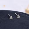 S925 Silver Korean Triangle Zircon Micro-Diamond Earrings for Female Students - Popular Accessories