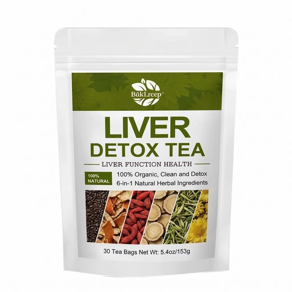 Liver Detox Tea, Chinese Kidney & Liver Detox Herbal Tea Support Kidney Healthy Function with 6 Precious Ingredients Formula