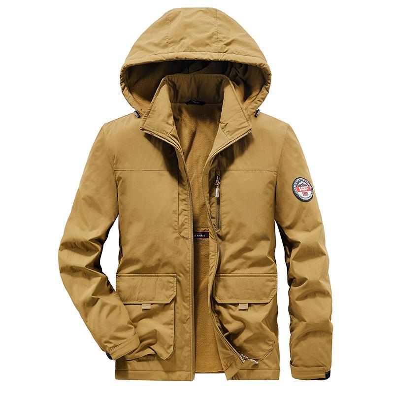 Мужское пальто большого размера, осень и зима, новая повседневная куртка для мужчин среднего возраста, бархатное пальто с хлопковой подкладкой