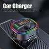 Carbon     Multifunction Car   Wireless   5.1 FM Transmitter Fast Charging Hands   Calls with LED Light