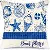 Summer Hot Style Ocean Style Pillow Beach Shell Pattern Blue Pillow Case Home Sofa Pillow Case Cushion Cover