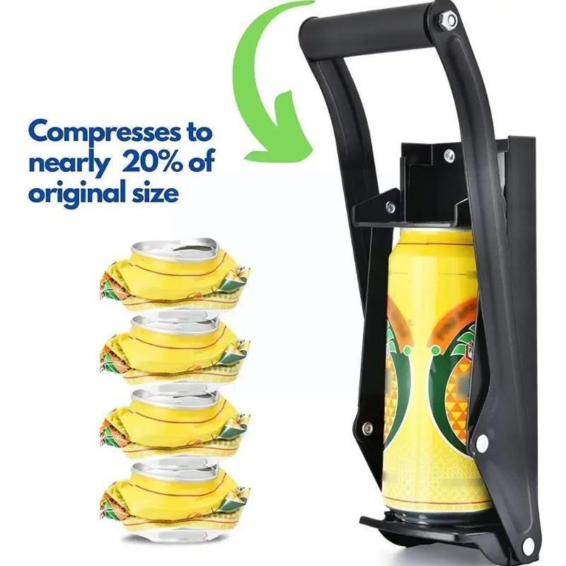 Дробилка для банок и открывалка для бутылок на 16 унций, прочная стальная резиновая ручка, кухонный инструмент для переработки банок из-под пива, бутылок