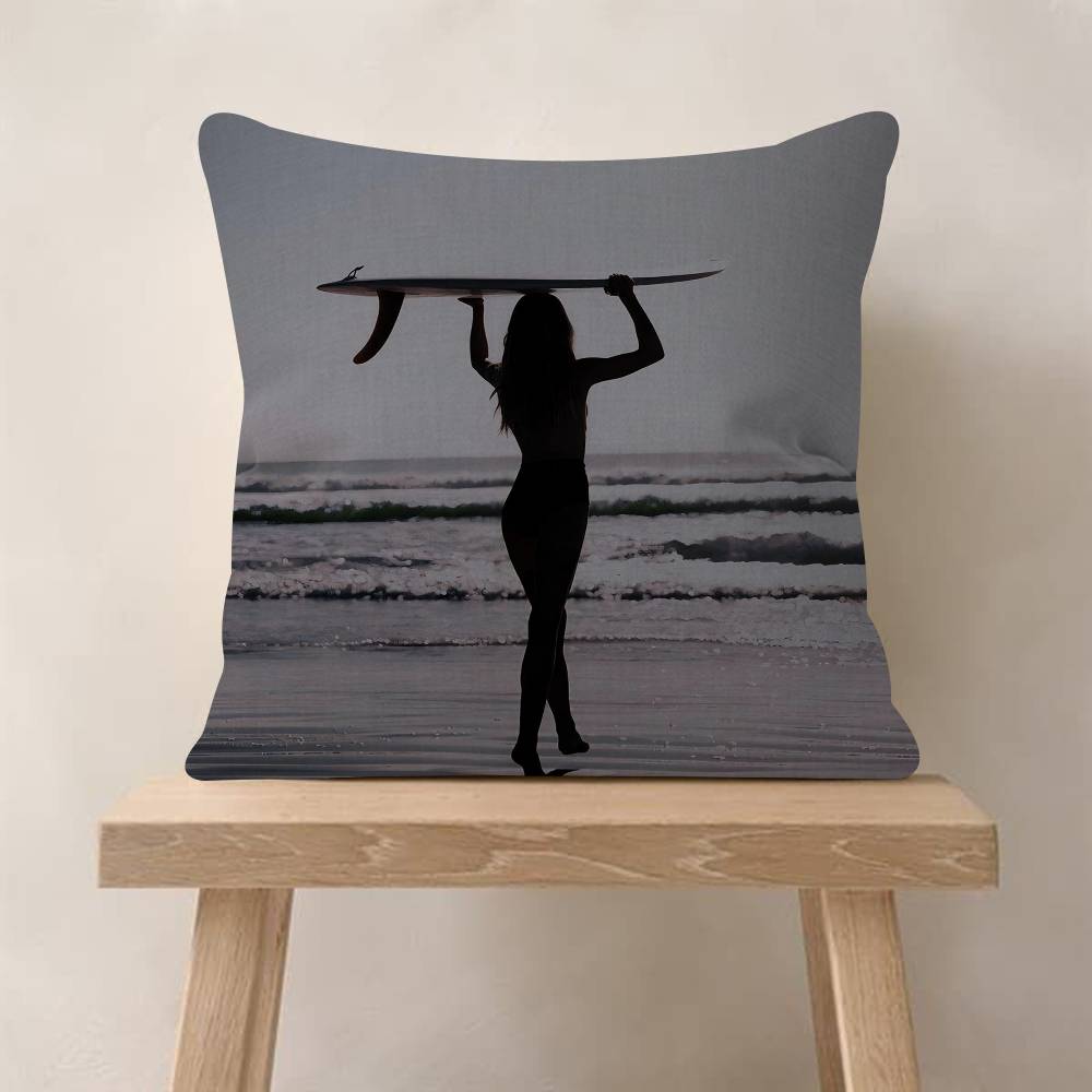 Surf Swimming Pillow Cover For Bedroom Room And Living Room Sofa Decorative Cushion Cover