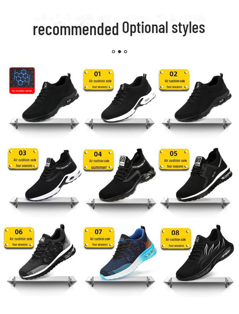 Мужские легкие защитные ботинки со стальным носком — защита от ударов и проколов, вращающаяся пряжка для осенне-зимних строительных работ