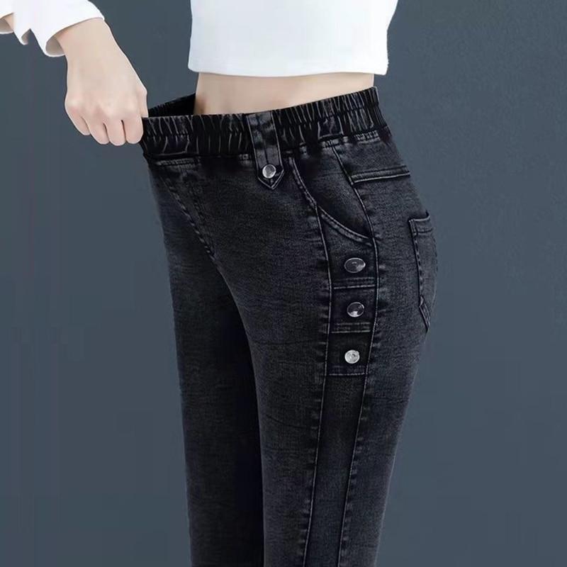 Winter Velvet Stretch Pencil Jeans Women Vintage Slim Thicken Jean Warm Skinny Denim Pants High Waist Leggings