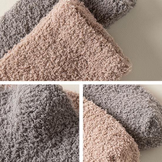 1 пара женских зимних носков Tihick Plush выше колена, нескользящие коралловые флиса однотонные теплые утолщенные чулки, теплые носки для разных случаев