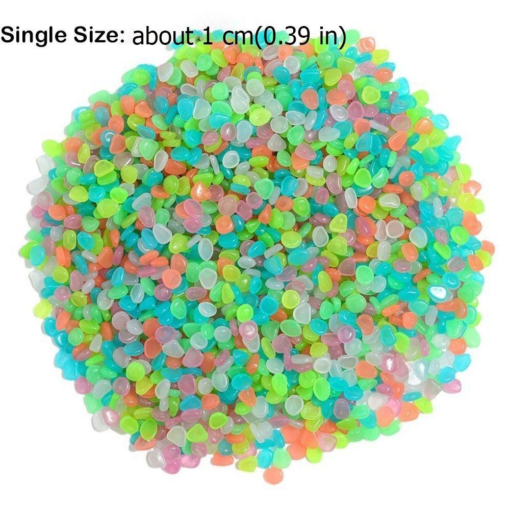 500Pcs Mini Aquarium Decoration Stone Glow Flowerpot Decorative Stone Lawn