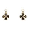 Серьги с дизайном Цветок Double C Женские серьги Черные AB-24K-114