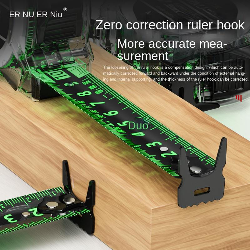 3/5/7/10 м флуоресцентная рулетка с двухсторонней шкалой, черная технология, износостойкая утолщенная многоцелевая измерительная лента