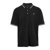Plus Size Cotton Polo Shirt with Embroidered Logo Piping Men