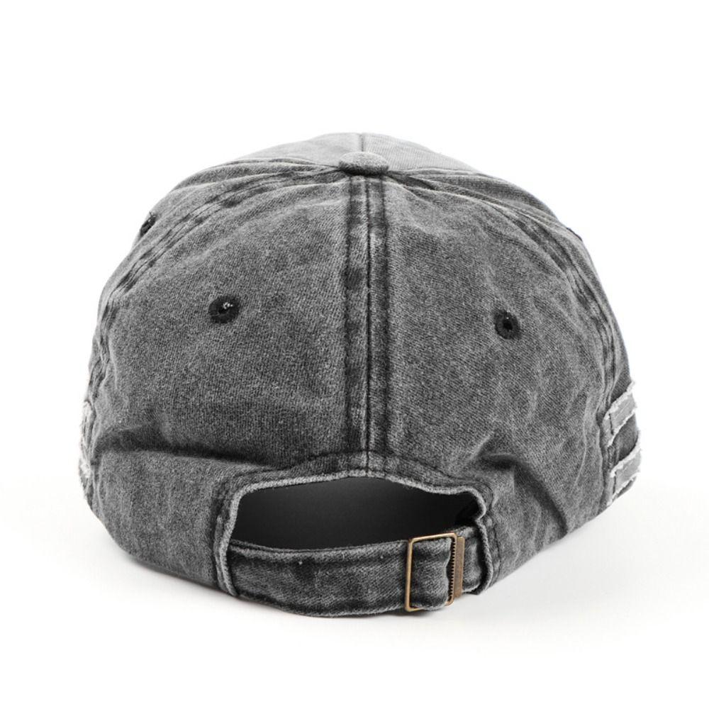 Adjustable Washed Baseball Hat Sunscreen Punk Sun Cap Fashion Letter Embroidery Peaked Cap Women