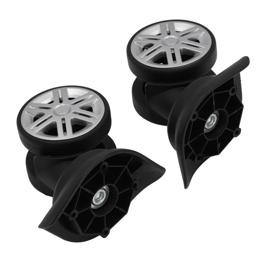 1 Pair 360 Degree Rotation Luggage Wheel Spare Part Low Noise Easy to Install Trunk Wheels Universal Suitcase Castor