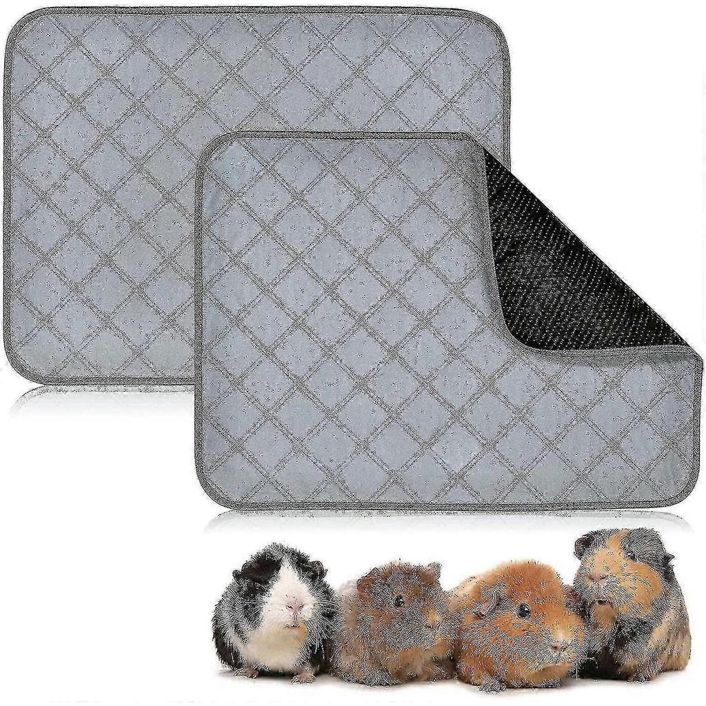 Guinea Pig Fleece Cage Liners - 2 Pack Washable Guinea Pig Pee Pads, Waterproof