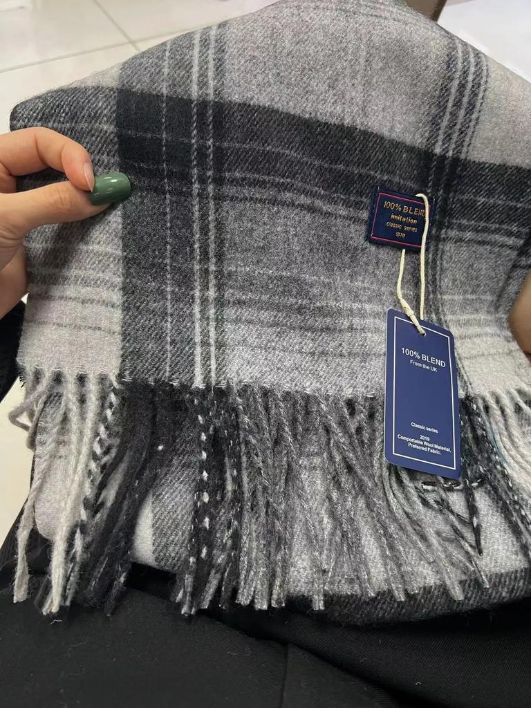 Winter Women Scarf Luxury British Pashmina Classic Plaid Soft Female Male Imitation Cashmere Thermal Muffler Men Shawl