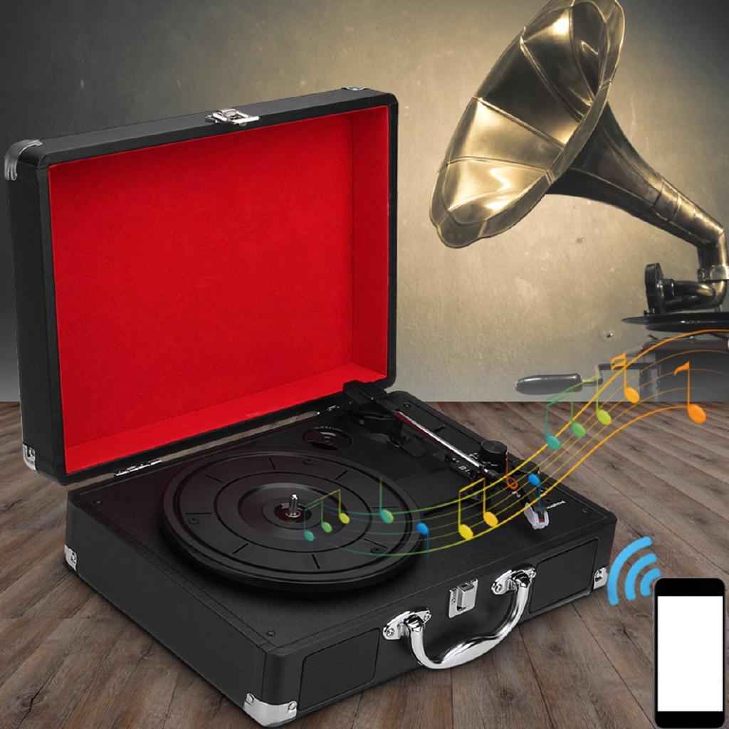 Ретро 33/45/78 об/мин Bluetooth PH/ INT/ BT 2.0 чемодан проигрыватель виниловых пластинок телефон плеер 3-скоростной 3,5 мм AUX IN