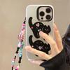 Zhitai Cartoon Frosted Laser Case: Fits iPhone 16 Pro, Huawei Mate 60, with Bracelet.
