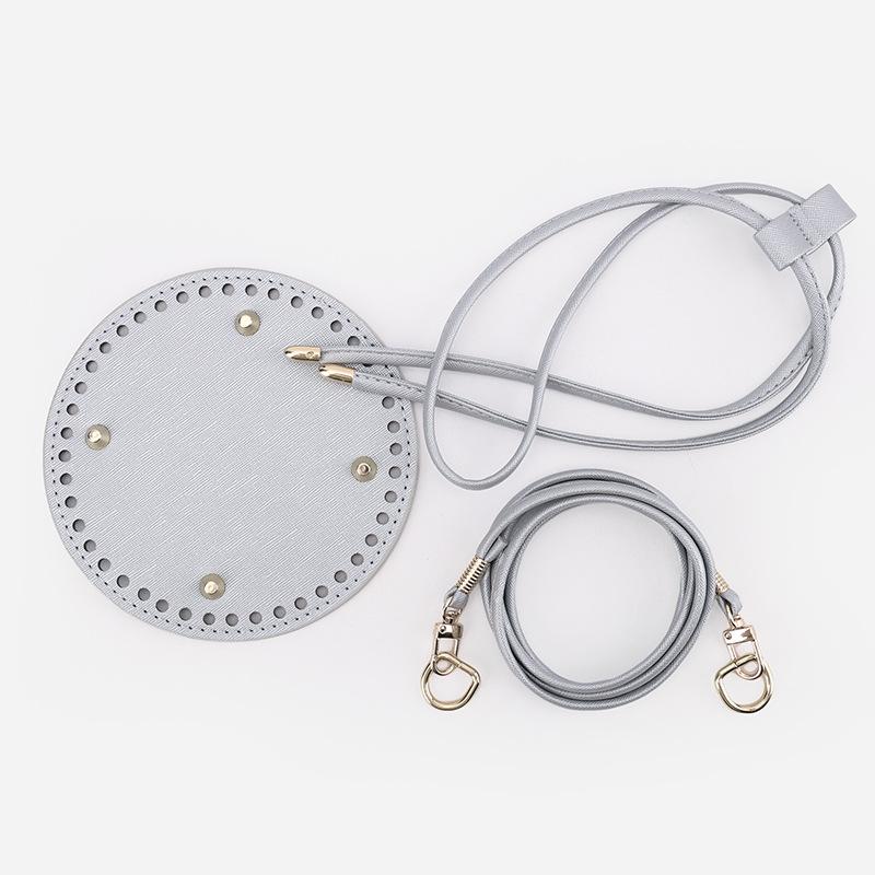 Аксессуары для багажа Сумка-ведро ручной вязки DIY, сумка из ПУ материала, дно, шнурок, плечевой ремень, трехкомпонентный, оптовая продажа