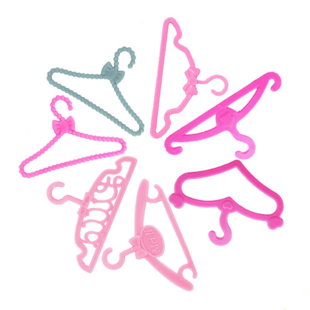 20 Pcs Doll Hangers Plastic Clothes Holder for Barbie Doll Accessories Kid Toy
