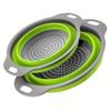 Collapsible Silicone Drain Basket,Colander Set of 2 Round,Silicone Kitchen Sink Strainer Set and Fruit Basket-For Spaghetti,Salad,Vegetable and Fruit